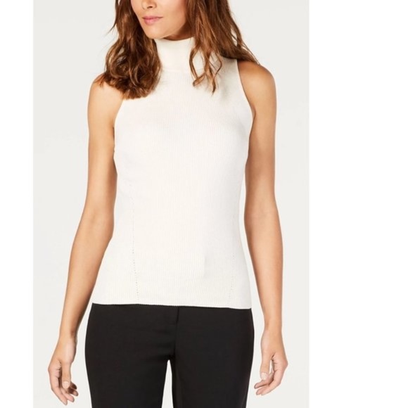 Anne Klein Ribbed Turtleneck Top - Picture 1 of 6